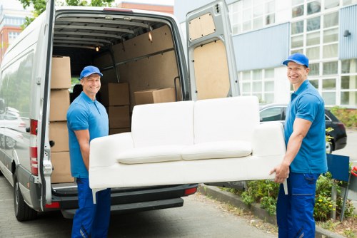Furniture storage facility in Ruislip with neatly arranged household items