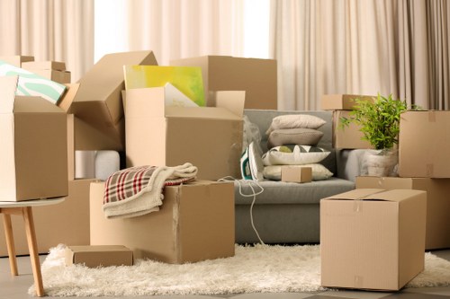 Business and personal belongings stored neatly in long-term storage in Ruislip